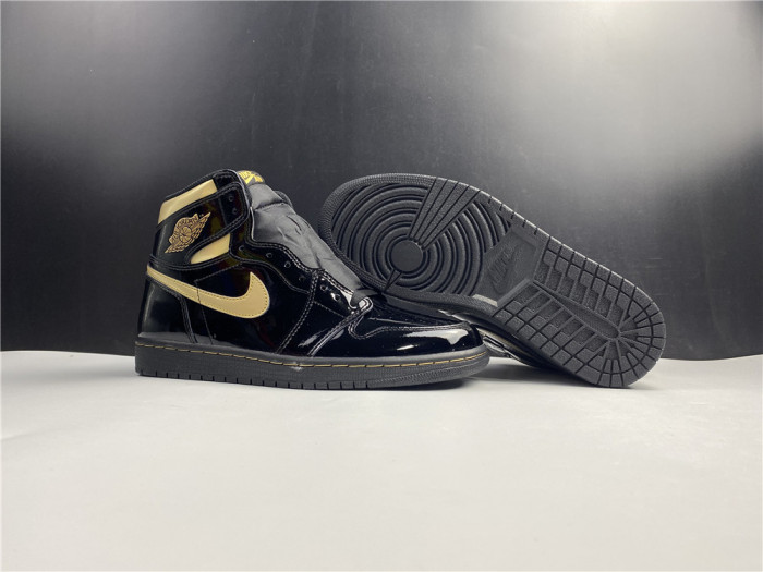 air jordan 1 high og patent ‘black gold’ 555088-032