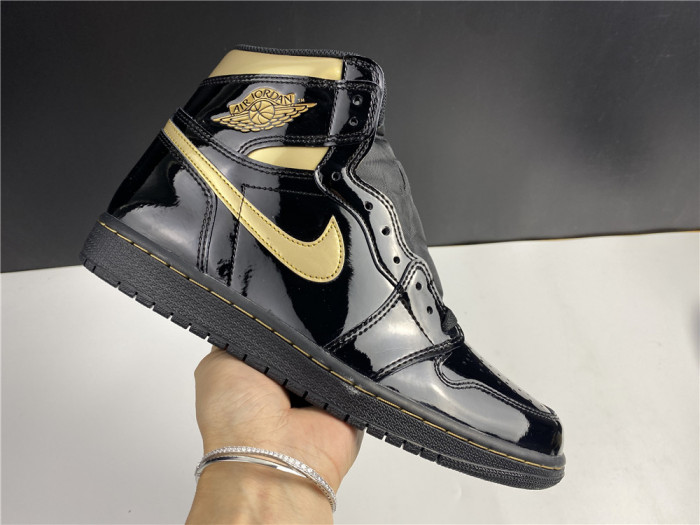air jordan 1 high og patent ‘black gold’ 555088-032