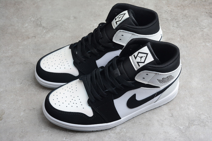 air jordan 1 mid white black Di*m*nd dh6933-100