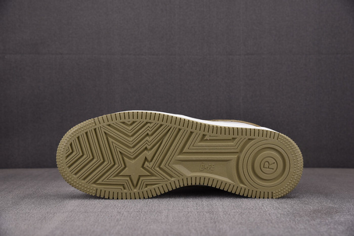 A Bathing Ape Bape Sta Patent Leather White Khaki 1I70-291-022