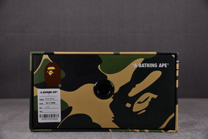 A Bathing Ape Bape Sta Patent Leather White Khaki 1I70-291-022