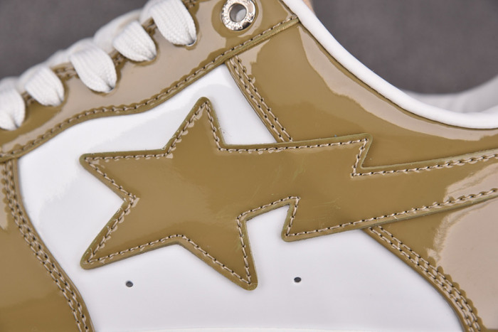 A Bathing Ape Bape Sta Patent Leather White Khaki 1I70-291-022