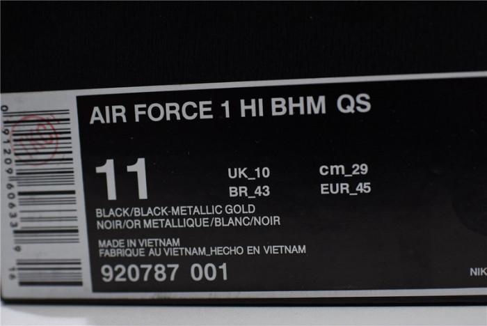 nike air force 1 hi bhm qs "bhm" 920787 - 001