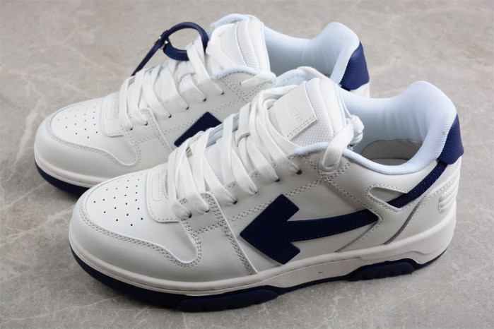 OFW Out Of Office OOO Low Tops White White Navy Blue OMIA189F22LEA0010146