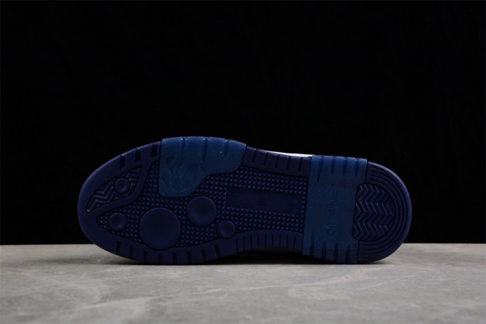 OFW Out Of Office OOO Low Tops White White Navy Blue OMIA189F22LEA0010146