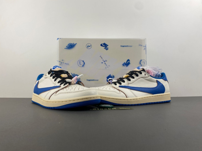 Air Jordan 1 Retro Low OG SP Fragment x Travis Scott Sail Military Blue DM7866-104