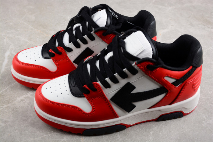 OFW Out Of Office OOO Low Tops Black White Red OMIA189S22LEA0012510