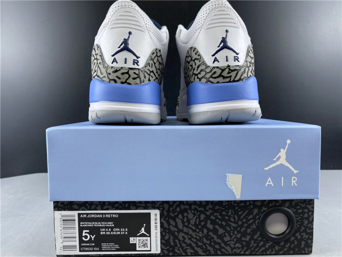 air jordan3 unc ct8532-104