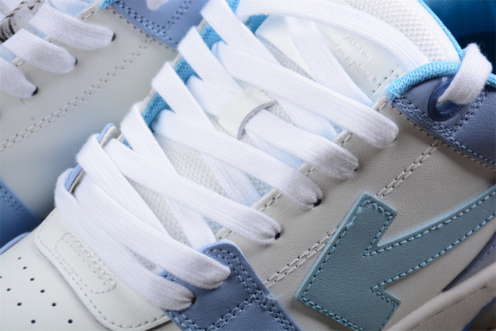 OFW OOO Low Out Of Office Calf Leather White Light Blue OMIA189S21LEA0010140