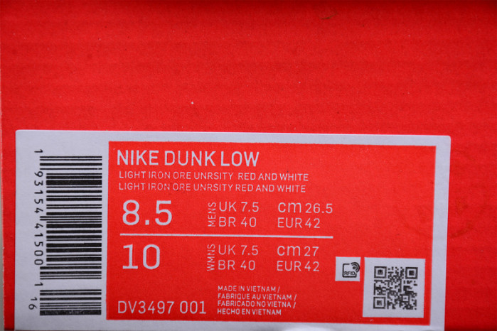 nike dunk low light iron ore dv3497-001