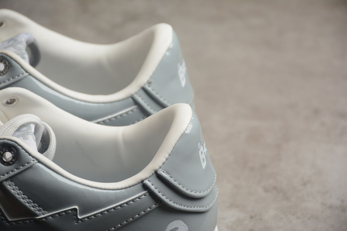 A Bathing Ape Bape Sta Patent Leather White Grey 1I70-291-021