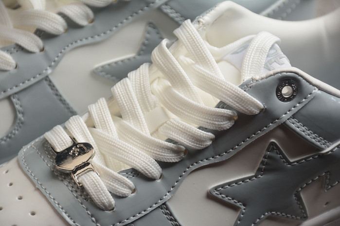 A Bathing Ape Bape Sta Patent Leather White Grey 1I70-291-021