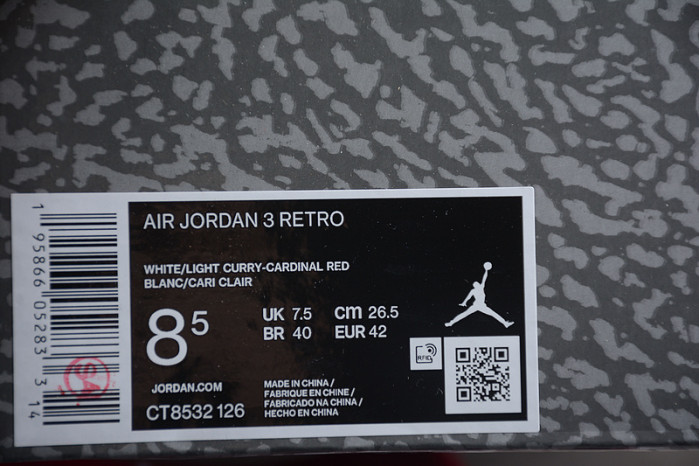 jordan 3 retro cardinal red ct8532-126