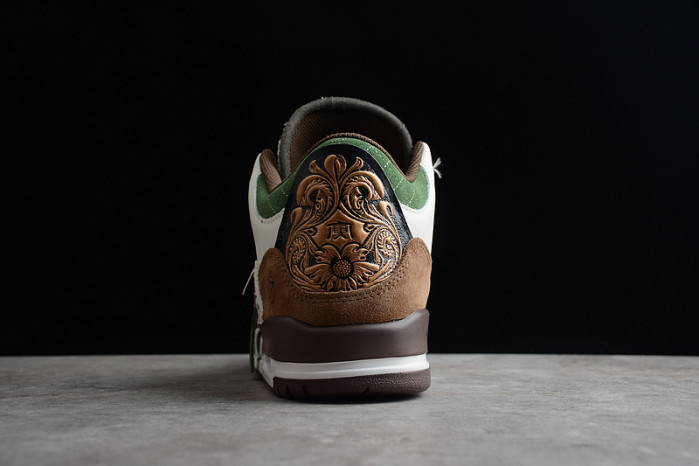 air jordan 3 retro se white dark brown green shoes 398614-500