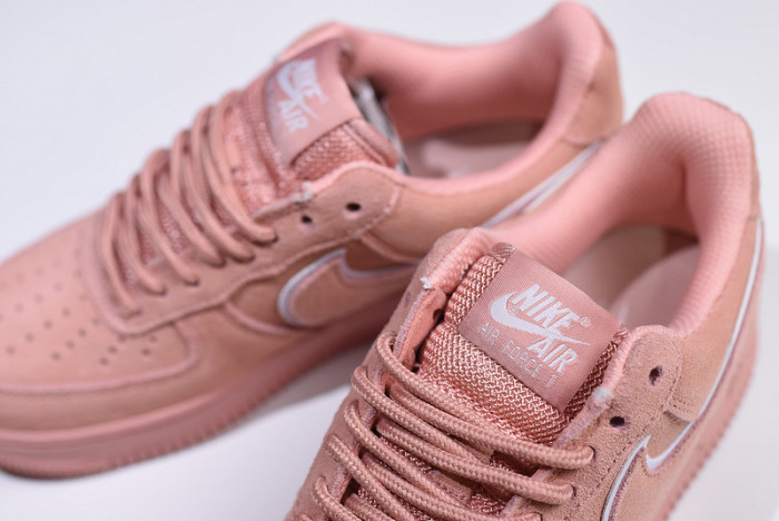 nike air force 1 07 suede women lifestyle shoe pink aa1117-601
