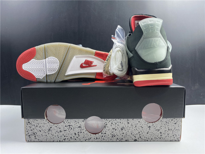 ofw x air jordan 4 “bred” black/red cv9388-001