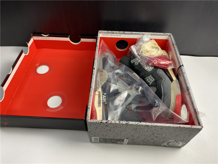 ofw x air jordan 4 “bred” black/red cv9388-001