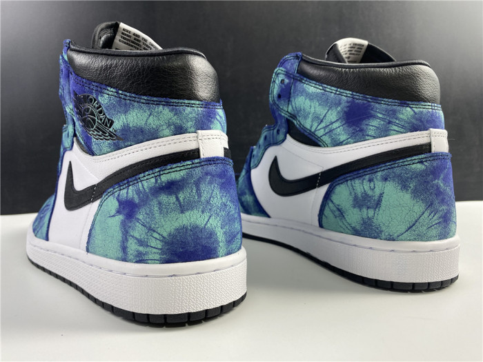 air jordan 1 tie-dye white black aurora green cd0461-100