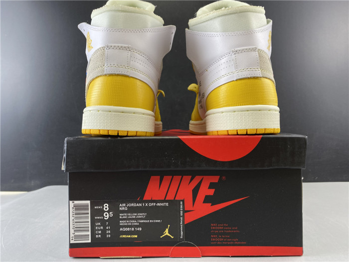 ofw air jordan 1 retro yellow white aq0818-149
