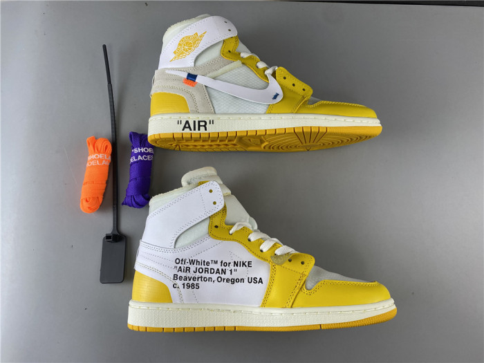 ofw air jordan 1 retro yellow white aq0818-149