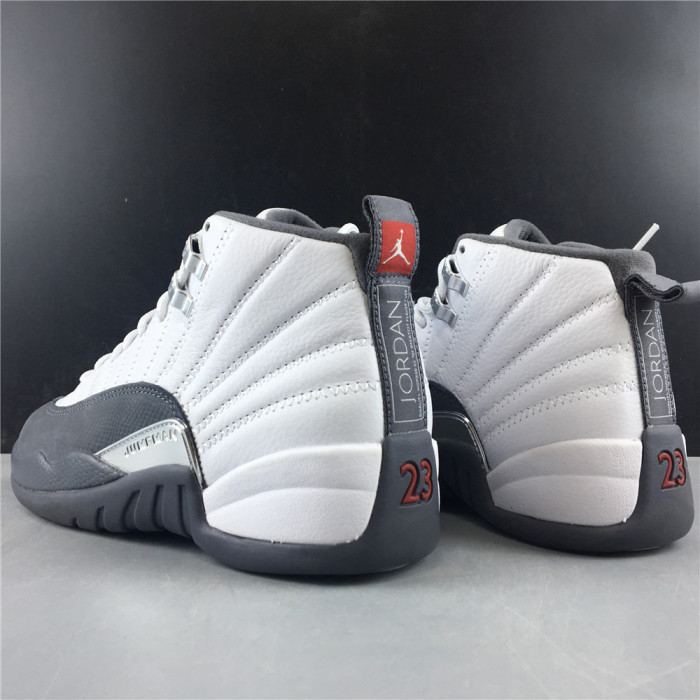 air jordan 12 gs white / dark grey 153265-160