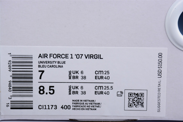 ofw nike air force 1 mca blue ci1173-400